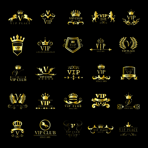 Golden VIP logo vector