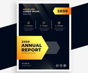 Golden and black cover brochure vector