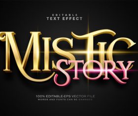 Golden and pink font text effect in vector