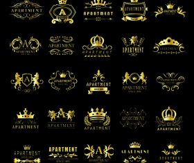Golden apartment logo vector