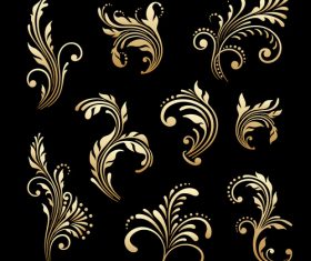 brown background with golden christmas decorative vector free download