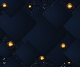 Golden dots black square combination background vector