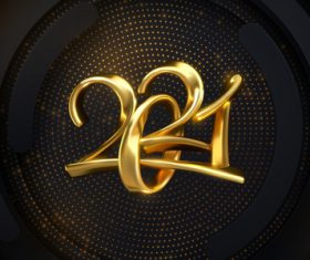 Golden font 2021 background vector