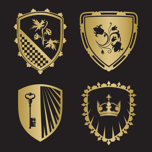 Golden heraldry vector