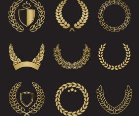 Golden laurel silhouette vector