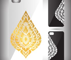 Golden leaf art pattern phone cases cover vector
