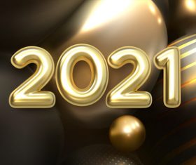 Greeting the new year 2021 greeting card vector