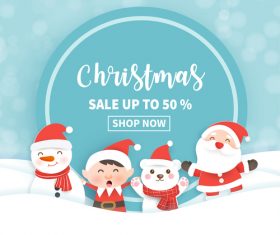Half price sale christmas flyer vector