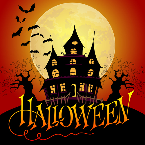 Halloween House Silhouette vector