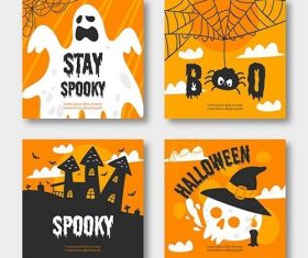 Halloween Instagram Post Collection vector