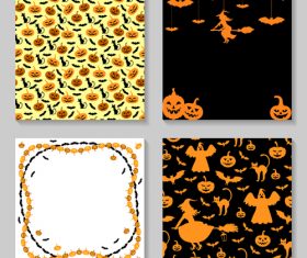 Halloween background set vector