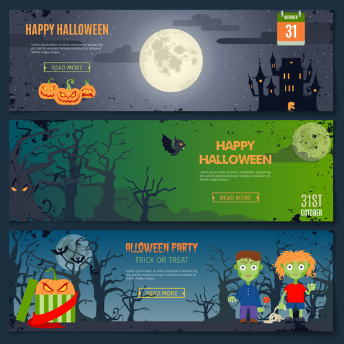 Halloween banners vector