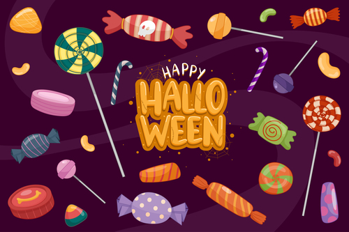 Halloween candy background illustration vector