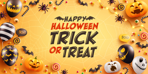 Halloween card background trick or treat vector