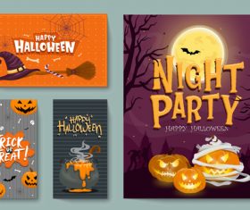 Halloween card collection vector
