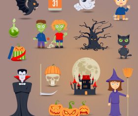 Halloween cartoon element vector
