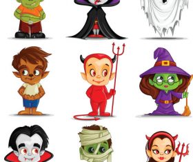 Halloween characters vector