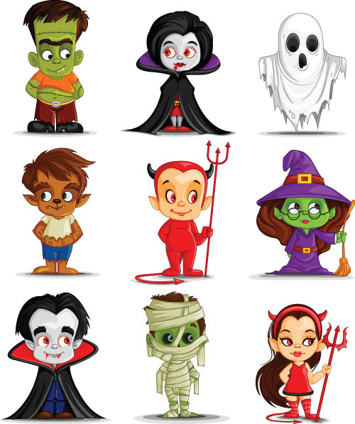 Halloween characters vector