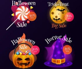 Halloween mall promotion card vector