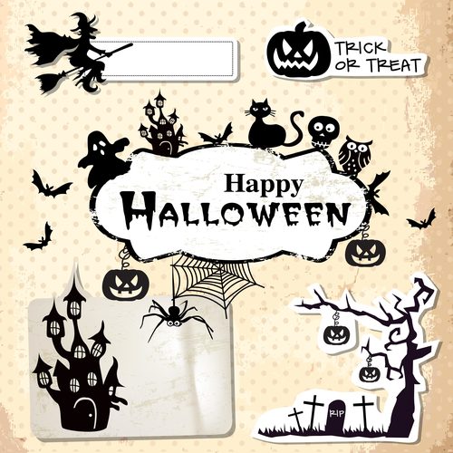 Halloween paper cut art vector