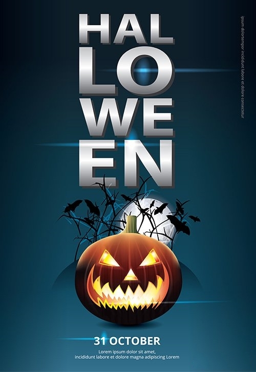 Halloween poster template design vector illustration
