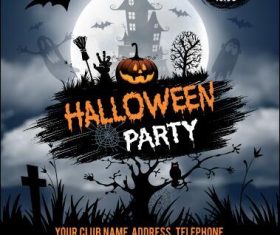 Halloween rave party flyer vector