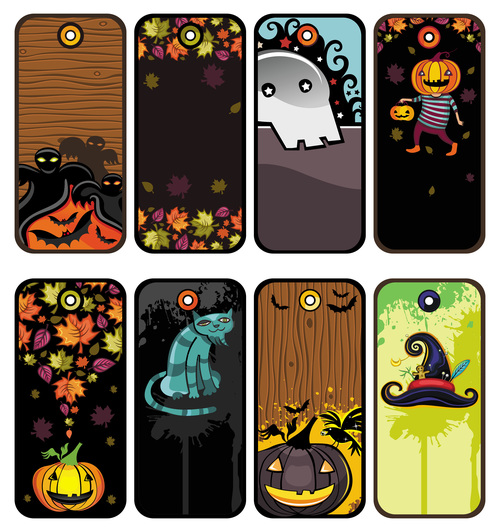 Halloween tags set vector