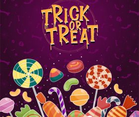 Halloween various candies vector