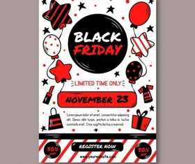 Hand drawn black friday flyer template