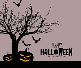 Happy halloween scary spooky card design vector