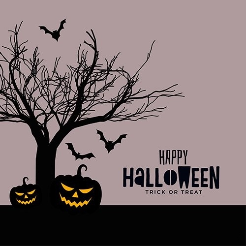 Happy halloween scary spooky card design vector