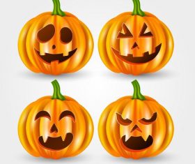 Happy pumpkin emoji halloween card vector