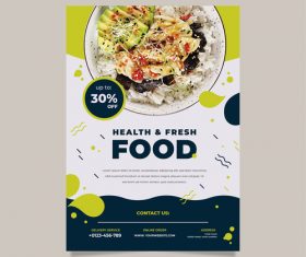Health fresh food flyers vector