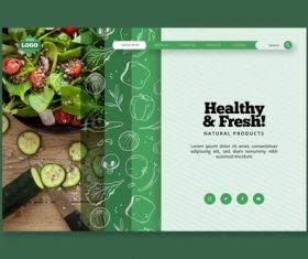 Healthy food landing page vector