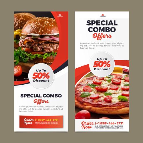 Healthy is delicious combo meals discount poster vector free download