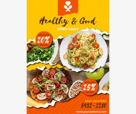 Healthy salad flyers vector