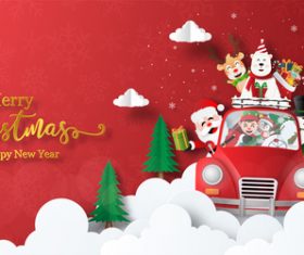 Hi merry christmas greeting card vector