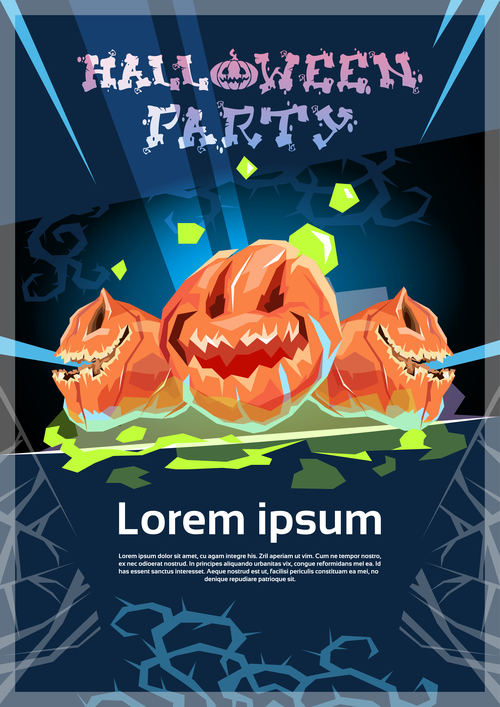 Holiday flyer halloween party vector
