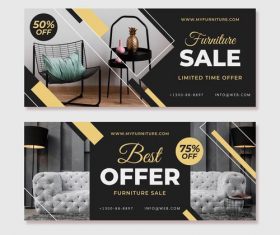 Holiday furniture promotional flyer vector