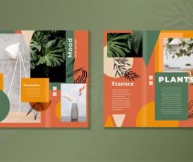 Home furnishings trifold brochure vector template