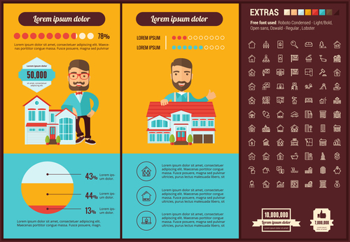 Home sales infographic vector
