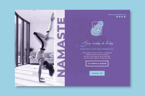 Home yoga exercise poster vector