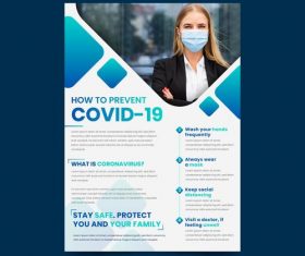 How to prevent COVID-19 flyer vector
