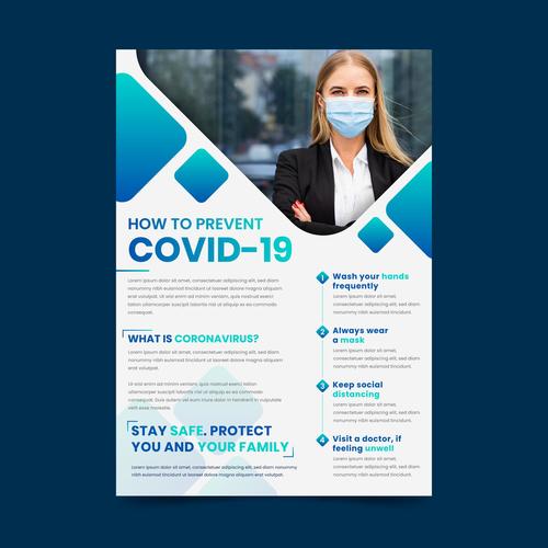 How to prevent COVID 19 flyer vector