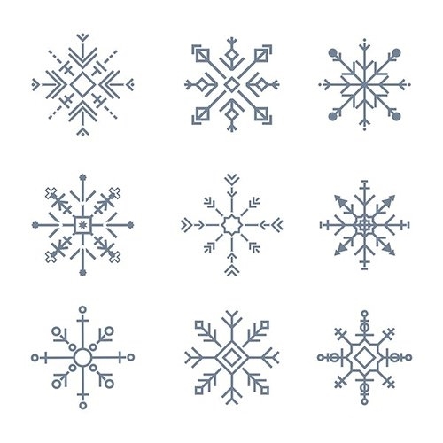 Illustration of cute snowflake icons