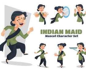 Indian maid cartoon vector