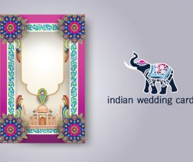 Indian wedding card vector