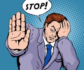 Injured man pop art illustration vector