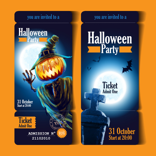 Invite you to halloween party banner vector