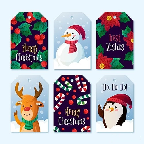 Label collection christmas theme vector